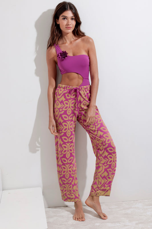 19928 - PANTALONI A PALAZZO CON FIORI
