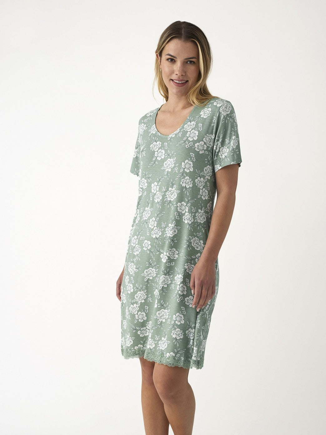 N19041 - CAMICIA DA NOTTE MEZZA MANICA MODAL