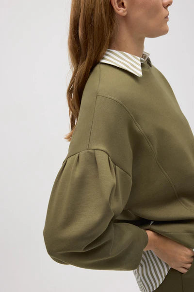 FELPA IN TESSUTO CON MANICHE A PALLONCINO YSABEL MORA