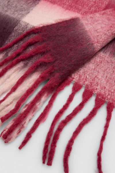 70702 - SCIALLE PASHMINA CON QUADRI A CONTRASTO