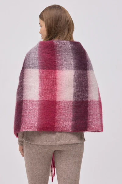 70702 - SCIALLE PASHMINA CON QUADRI A CONTRASTO