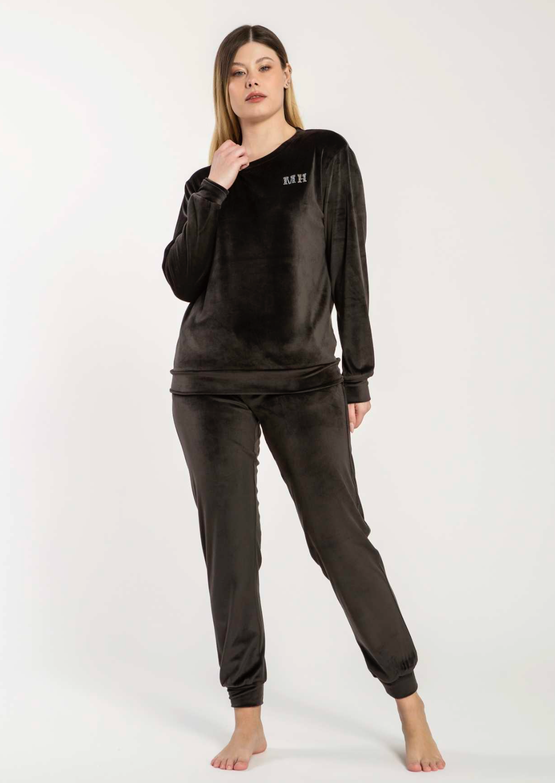 PD1424 - TUTA VELVET SENZA CAPPUCCIO