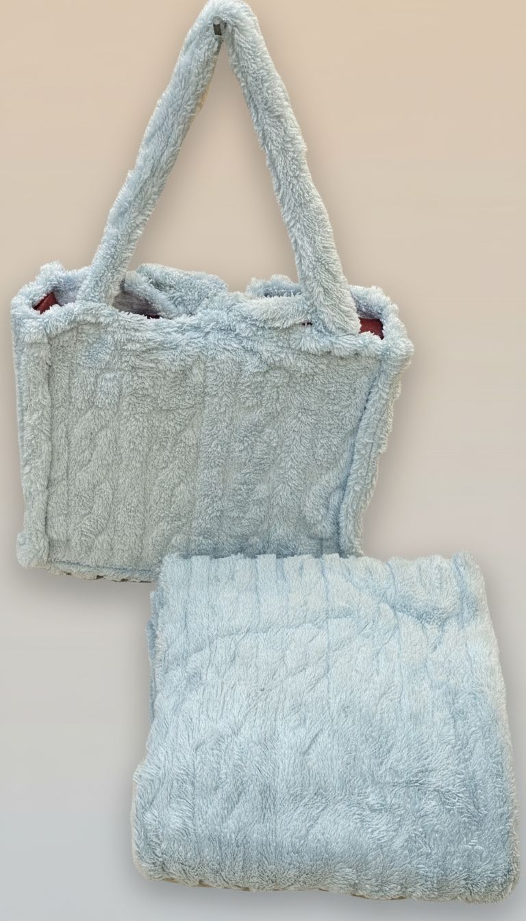 PLS129 - SET PLAID 130X160 CON BORSA JACQUARD