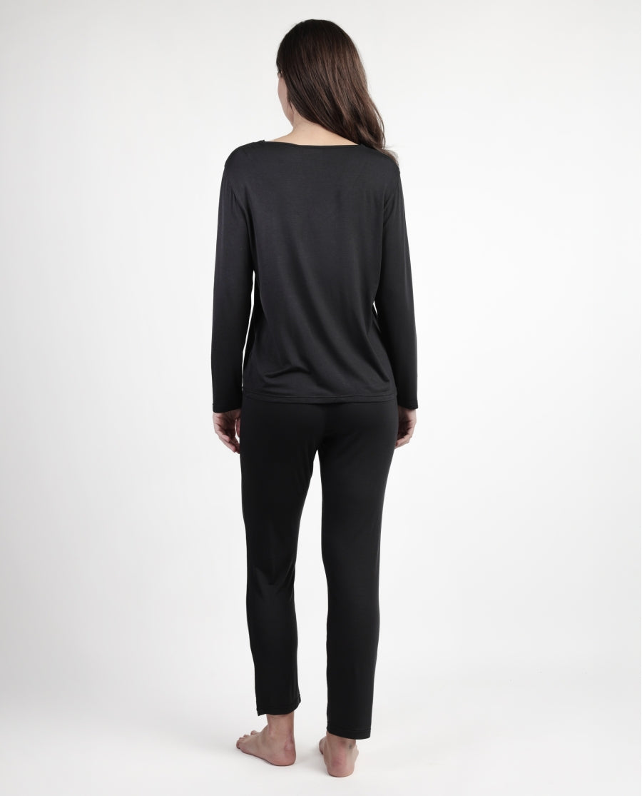 63646 - PIGIAMA IN RASO SCOLLO A V