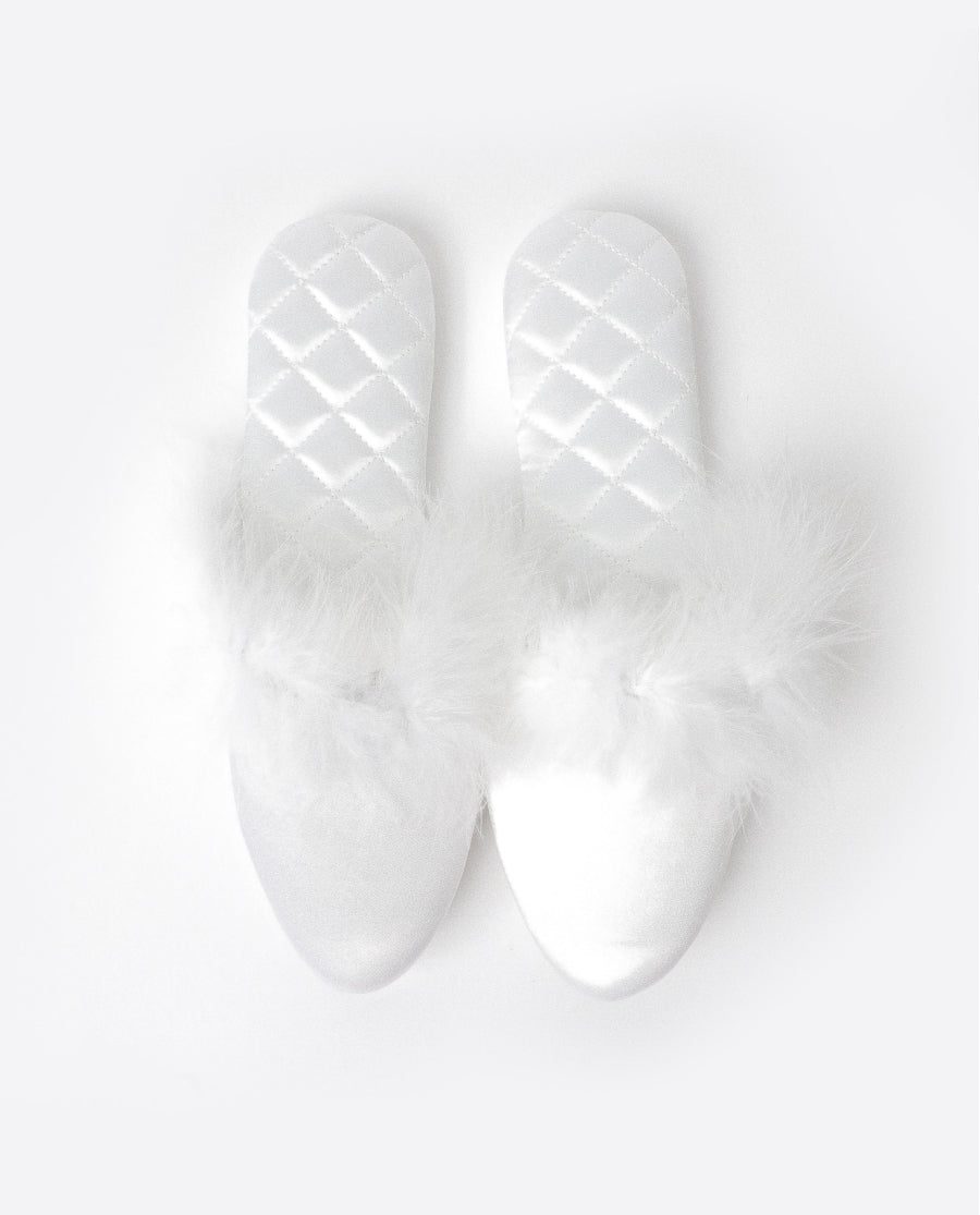 69124 - PANTOFOLE SPOSA CON PIUME