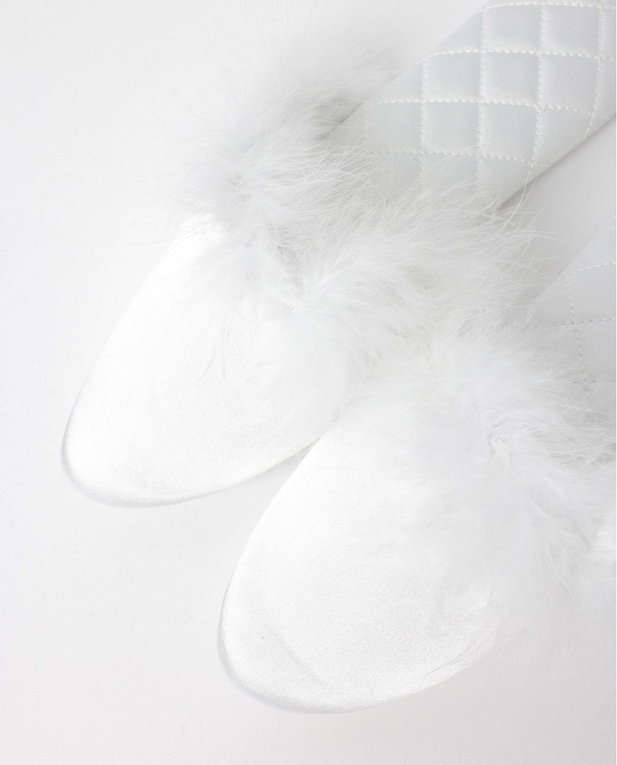 69124 - PANTOFOLE SPOSA CON PIUME
