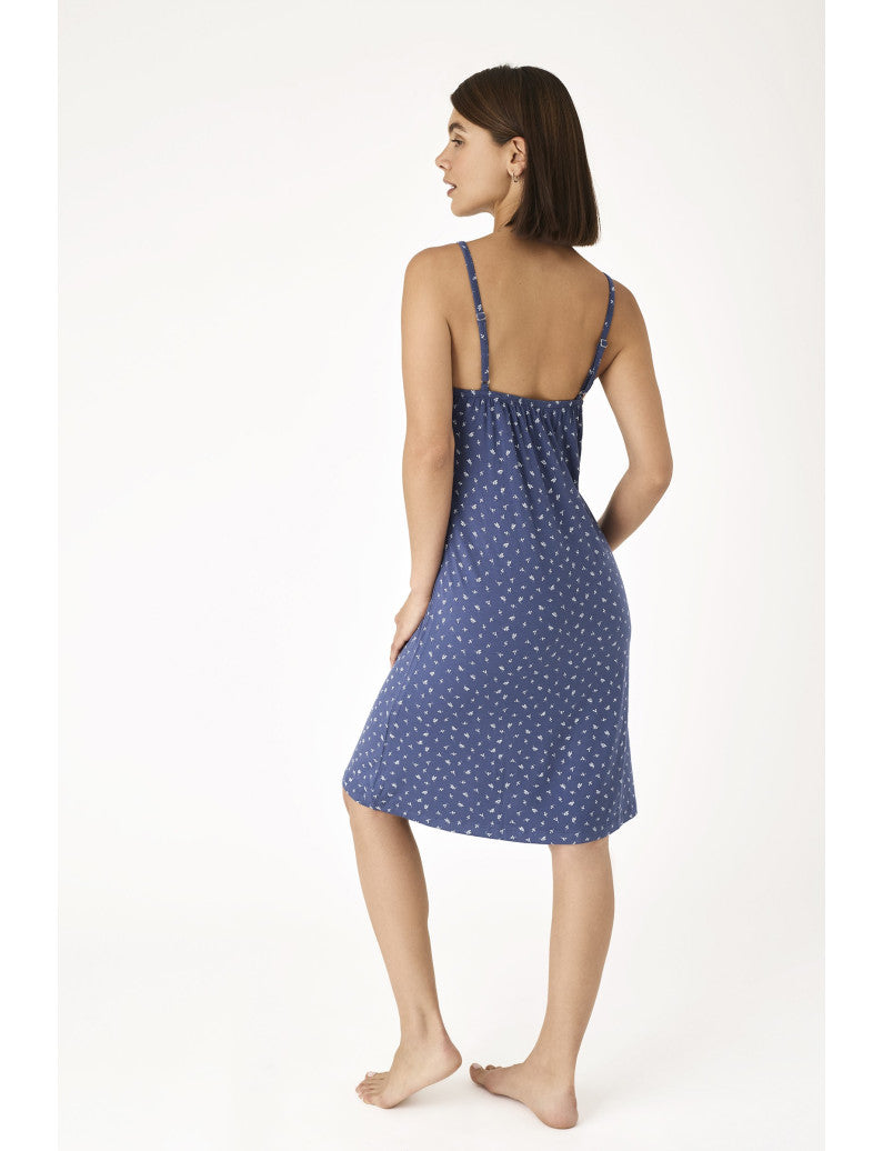 N21471 - CAMICIA DA NOTTE CON DETTAGLI FLOREALI