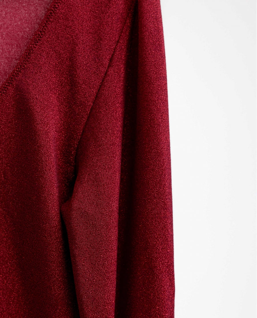 43590 - MAGLIA DONNA ROSSO LUREX