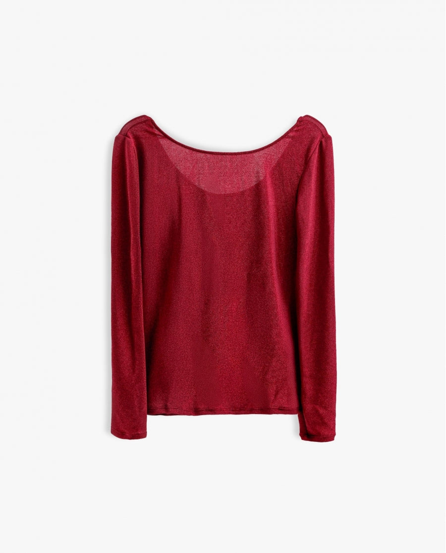 43590 - MAGLIA DONNA ROSSO LUREX