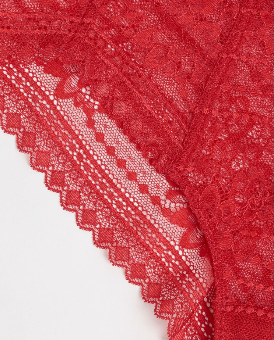 41705 - CULOTTE E TANGA ROSSE IN PIZZO