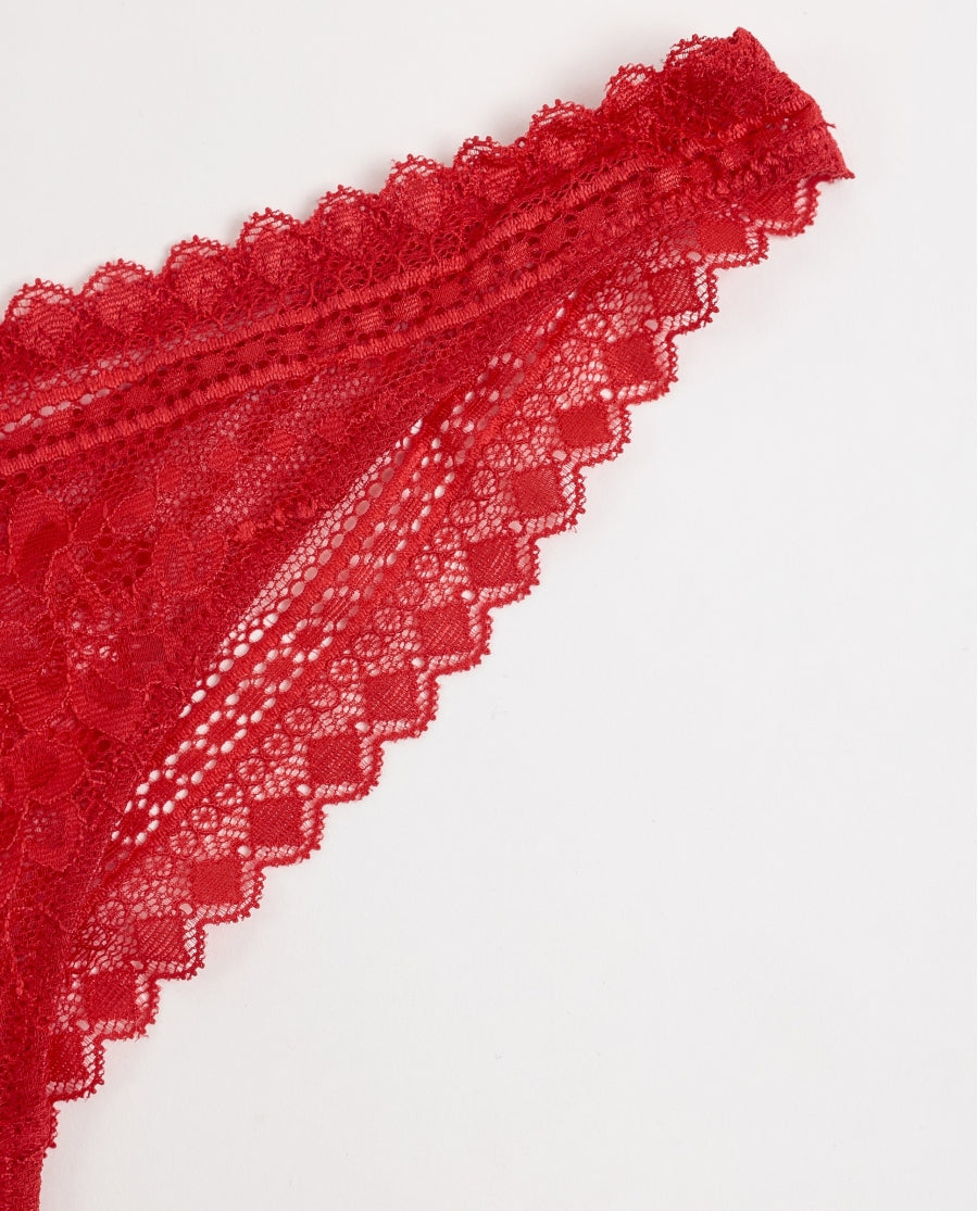 41705 - CULOTTE E TANGA ROSSE IN PIZZO