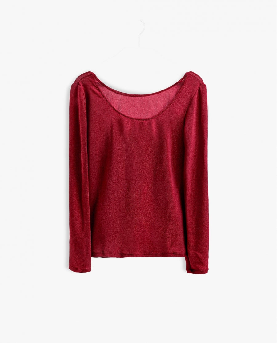 43590 - MAGLIA DONNA ROSSO LUREX