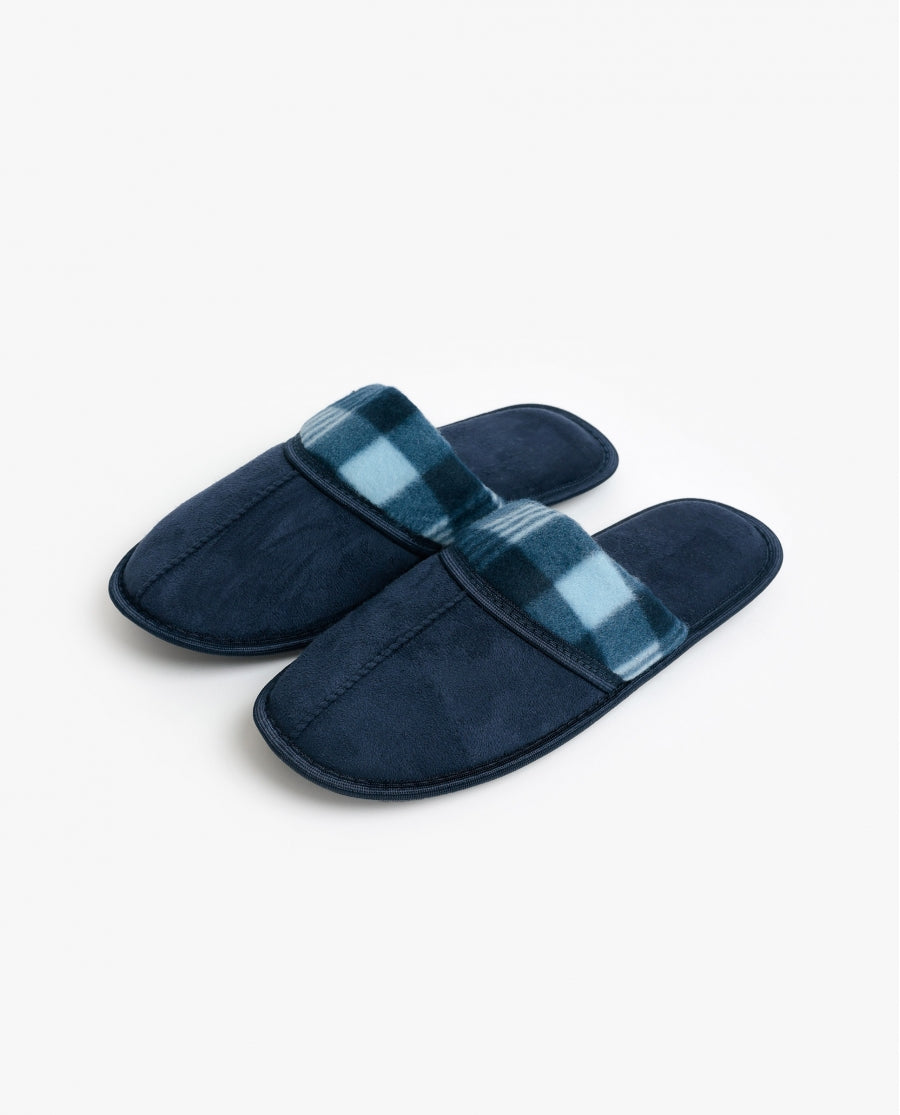 69050 - PANTOFOLE BLU A QUADRI