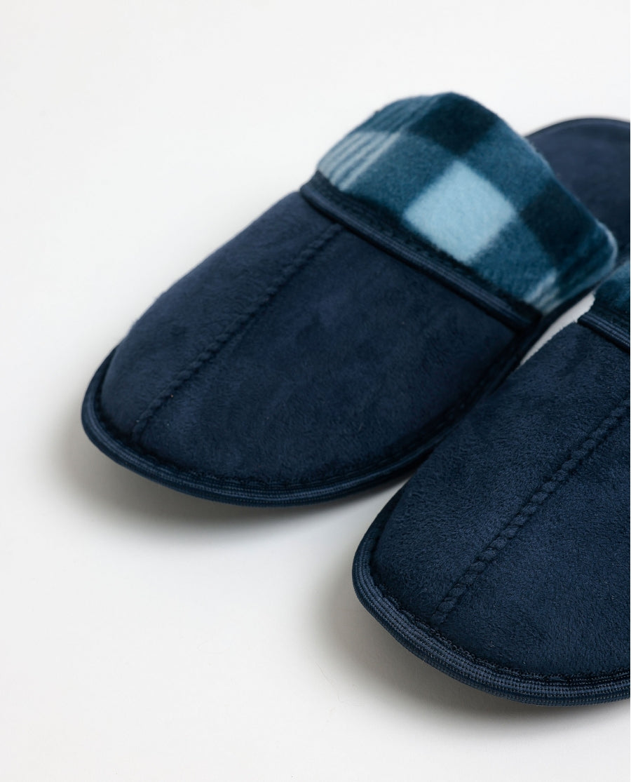 69050 - PANTOFOLE BLU A QUADRI