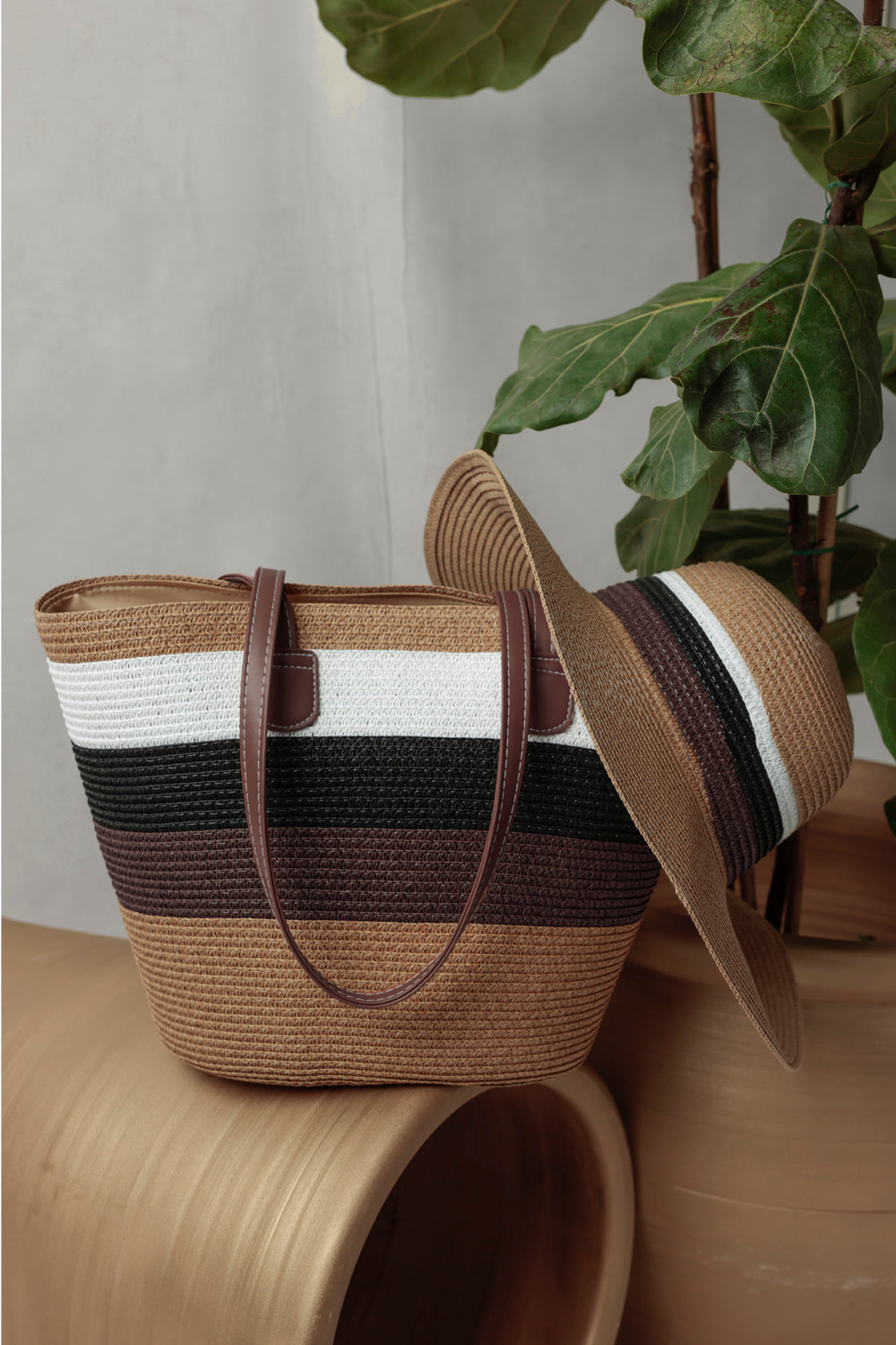 18042 - SET BORSA E CAPPELLO A RIGHE