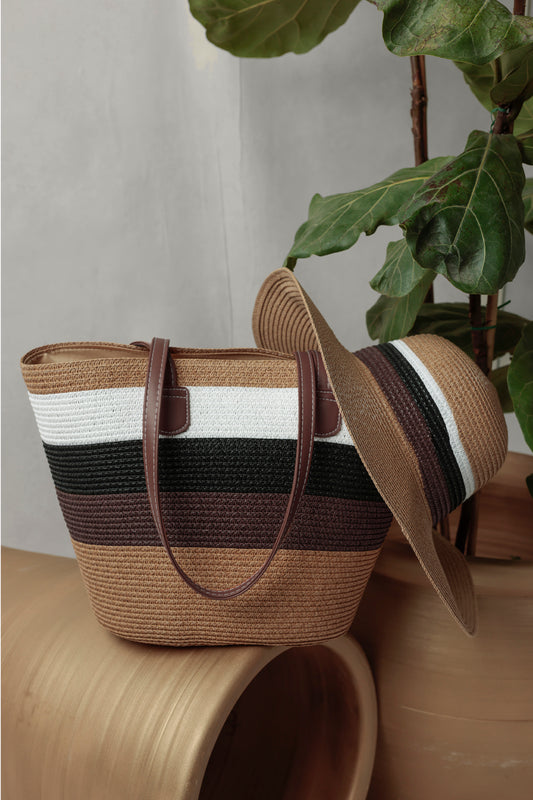 18042 - SET BORSA E CAPPELLO A RIGHE
