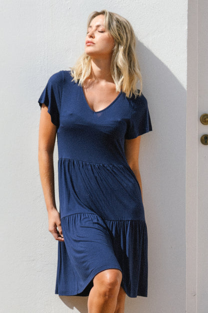 19797 - VESTITO MEZZA MANICA CON BALZE
