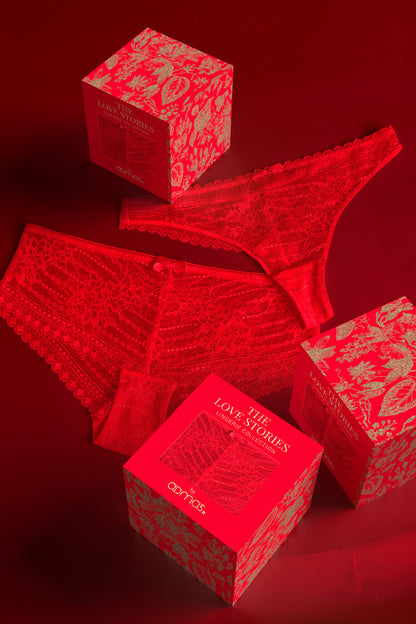 41705B - CULOTTE ROSSO IN PIZZO