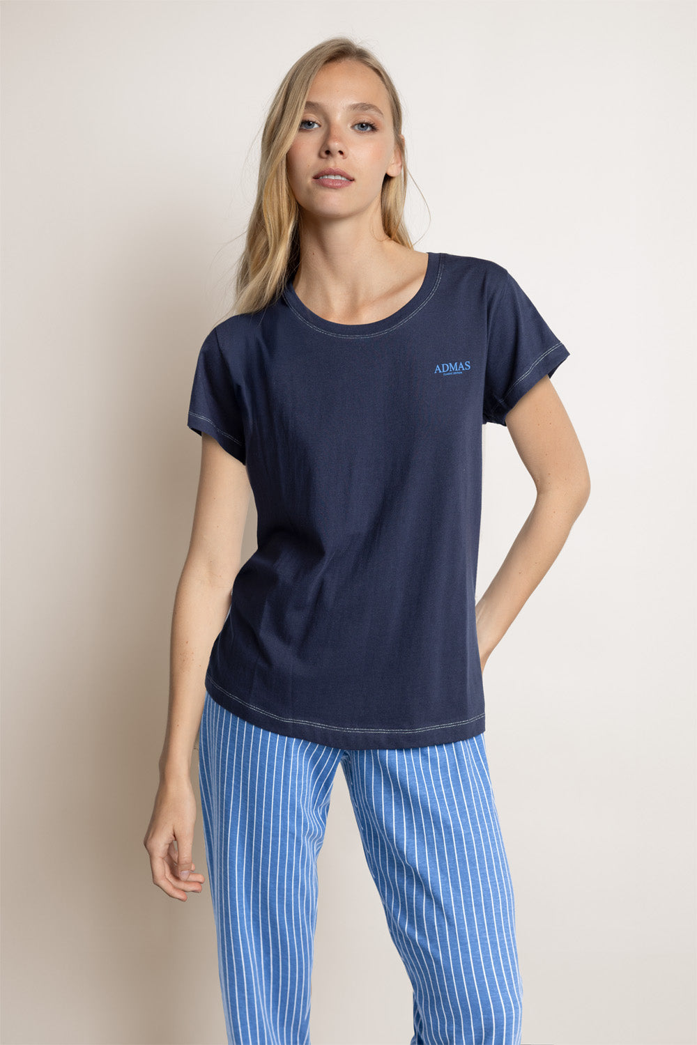 64567 - PIGIAMA DONNA M/C PANT. LUNGO CLASSIC