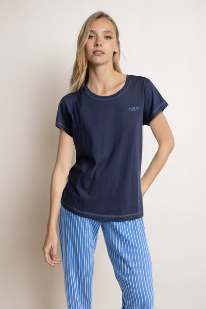 64567 - PIGIAMA DONNA M/C PANT. LUNGO CLASSIC