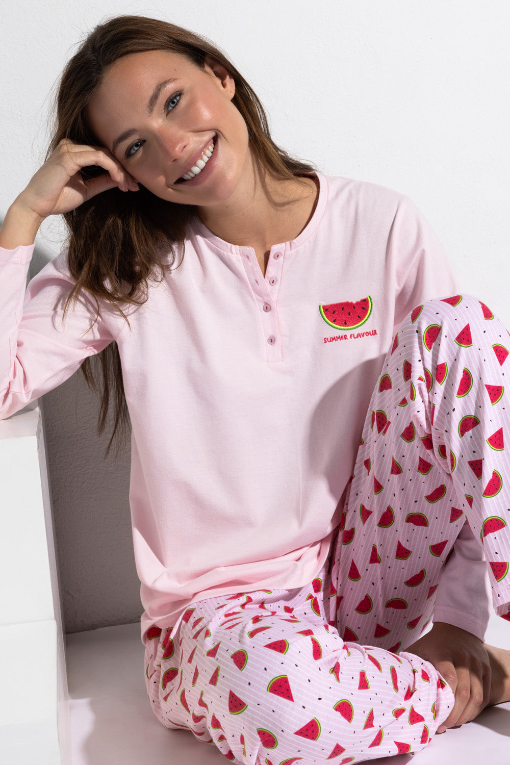 64575 - PIGIAMA DONNA LUNGO WATERMELON