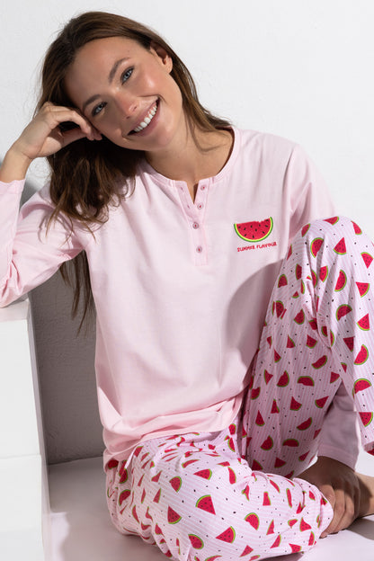 64575 - PIGIAMA DONNA LUNGO WATERMELON