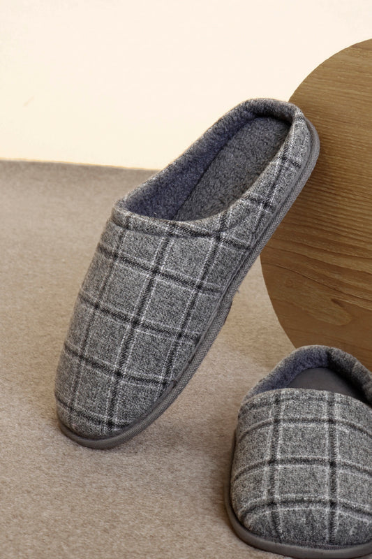 69049 - PANTOFOLE GRIGIE A QUADRI