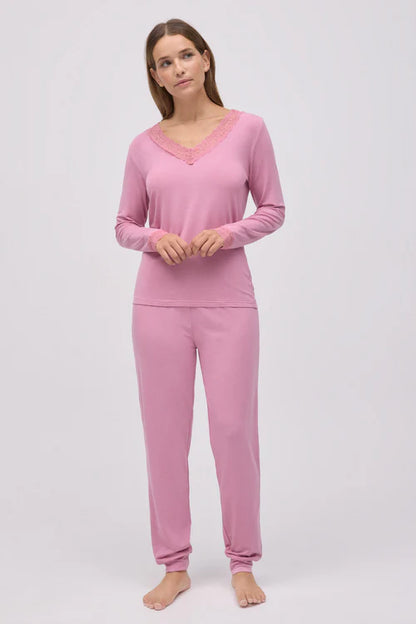 10766 - PIGIAMA LUNGO IN MODAL EXTRA MORBIDO CON PANTALONI JOGGER