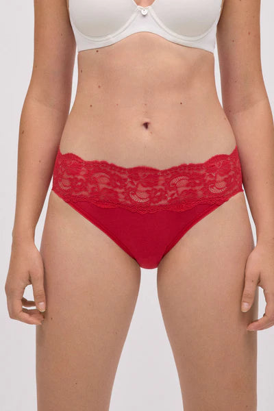 19492 - SLIP MIDI IN PIZZO ROSSO DA DONNA