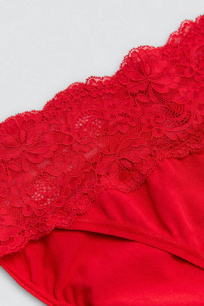 19492 - SLIP MIDI IN PIZZO ROSSO DA DONNA