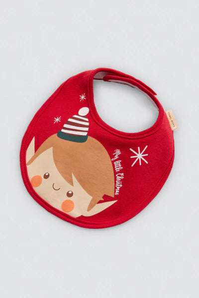 25616 - CONFEZIONE DA 2 BAVAGLINI PER NEONATI CON STAMPA NATALIZIA