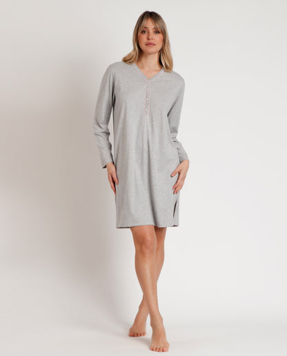 61308 - CAMICIA DA NOTTE CON CUORI ROSA