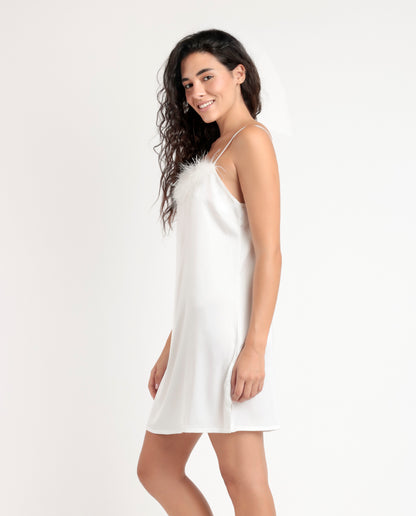 61322 - CAMICIA DA NOTTE SPOSA CON PIUME