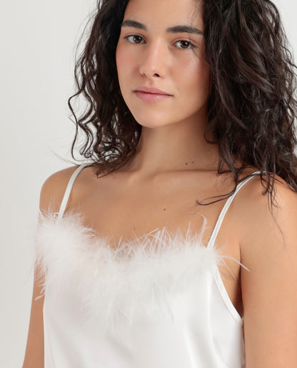61322 - CAMICIA DA NOTTE SPOSA CON PIUME