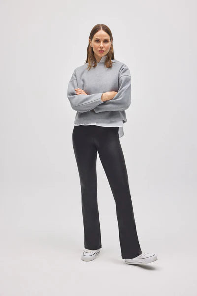70443 - LEGGINS A ZAMPA FELPATI IN PELLE
