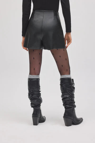 SHORTS EFFETTO PELLE NERA YSABEL MORA