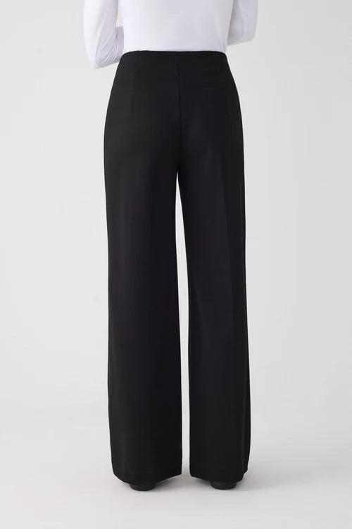 70474 - PANTALONI LARGHI A VITA ALTA CON BOTTONI DECORATIVI NERI