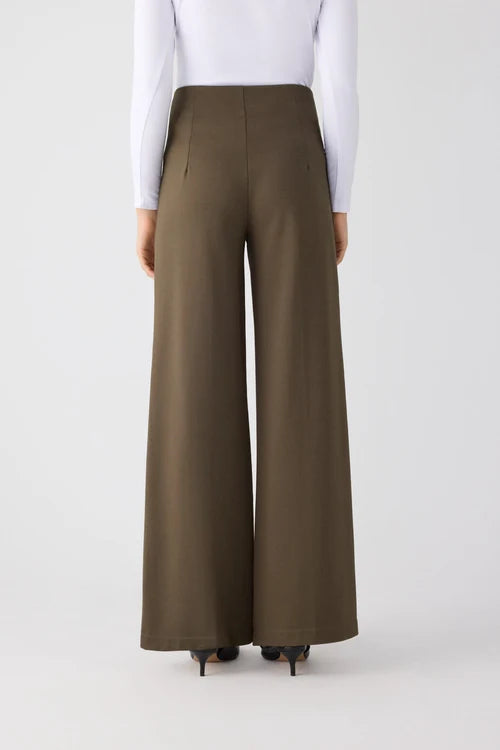 70474 - PANTALONI LARGHI A VITA ALTA CON BOTTONI DECORATIVI NERI