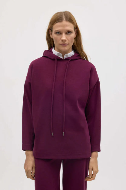 70668 - FELPA CON CAPPUCCIO REGOLABILE CON TEXTURE MORBIDA