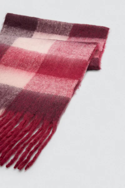 70702 - SCIALLE PASHMINA CON QUADRI A CONTRASTO