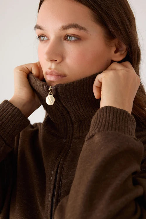 70724 - MAGLIONE CALDO CON CERNIERA SUL COLLO