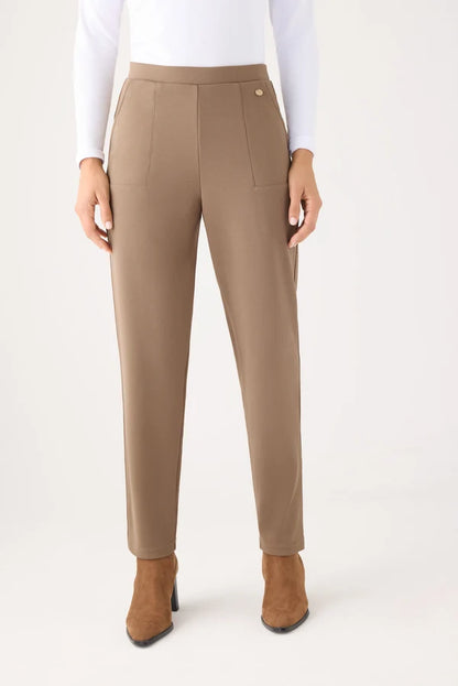 70752 - PANTALONE SLIM FIT A VITA ALTA IN PIQUE'