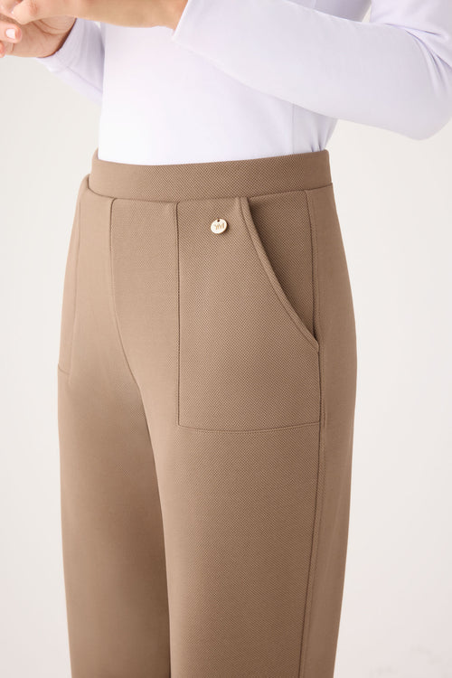 70752 - PANTALONE SLIM FIT A VITA ALTA IN PIQUE'