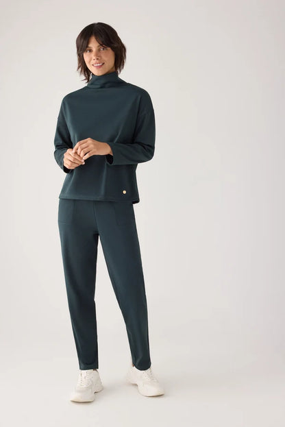 70752 - PANTALONE SLIM FIT A VITA ALTA IN PIQUE'