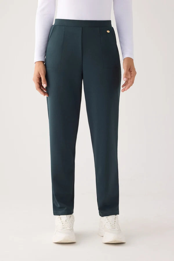 70752 - PANTALONE SLIM FIT A VITA ALTA IN PIQUE'