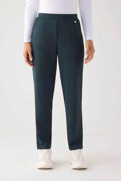 70752 - PANTALONE SLIM FIT A VITA ALTA IN PIQUE'