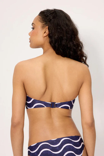 83221 - TOP BIKINI A FASCIA CON STAMPA ONDE
