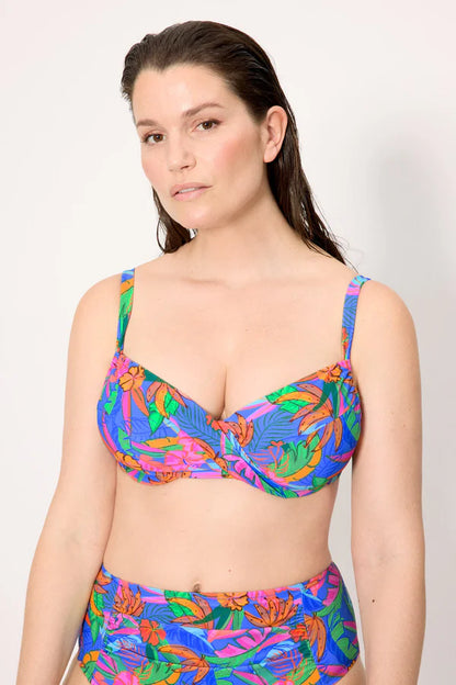 83401 - TOP BIKINI CON STAMPA TROPICALE E FERRETTO REGOLABILE