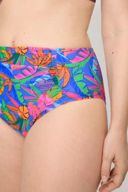 83418 - SLIP BIKINI A VITA ALTA CON STAMPA TROPICALE