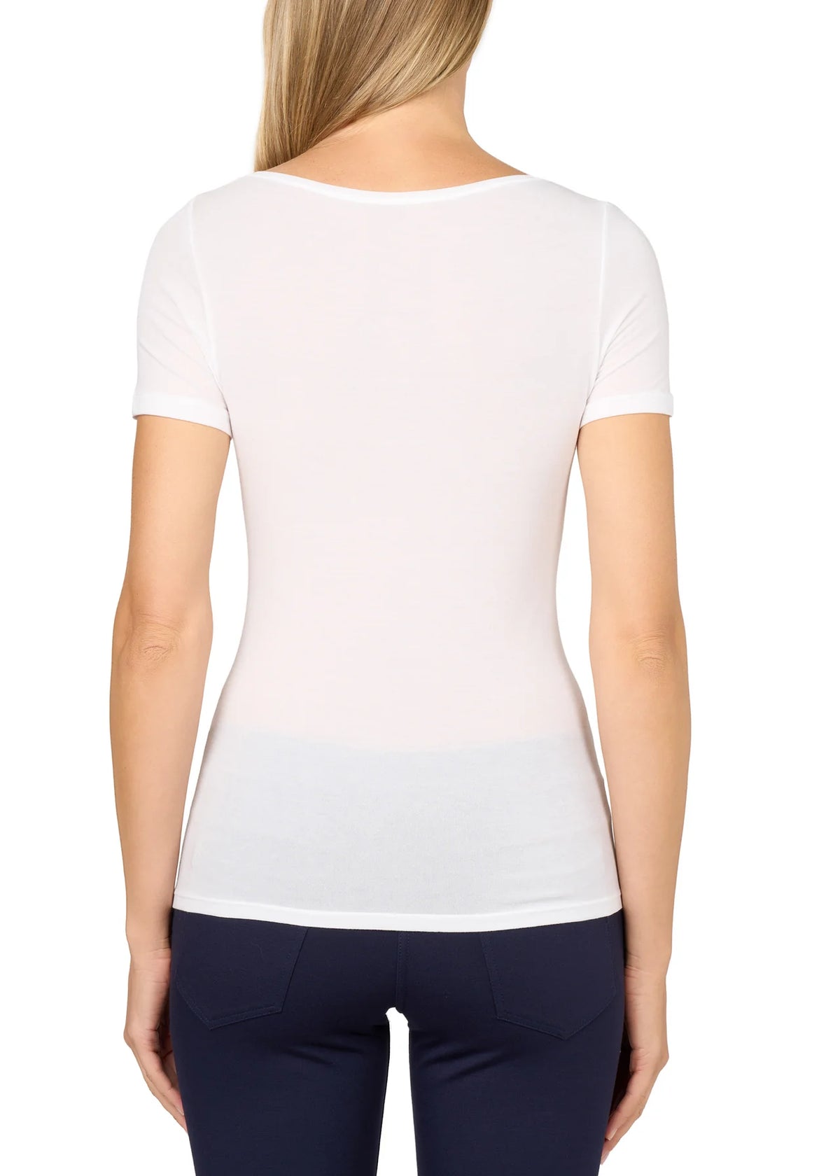 O1446IN - MAGLIA MANICA CORTA CON SETA SCOLLO BARCHETTA